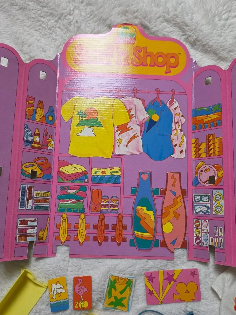 Vintage 1987 Barbie California Dream Surf n Shop Playset Box Accessories 4461